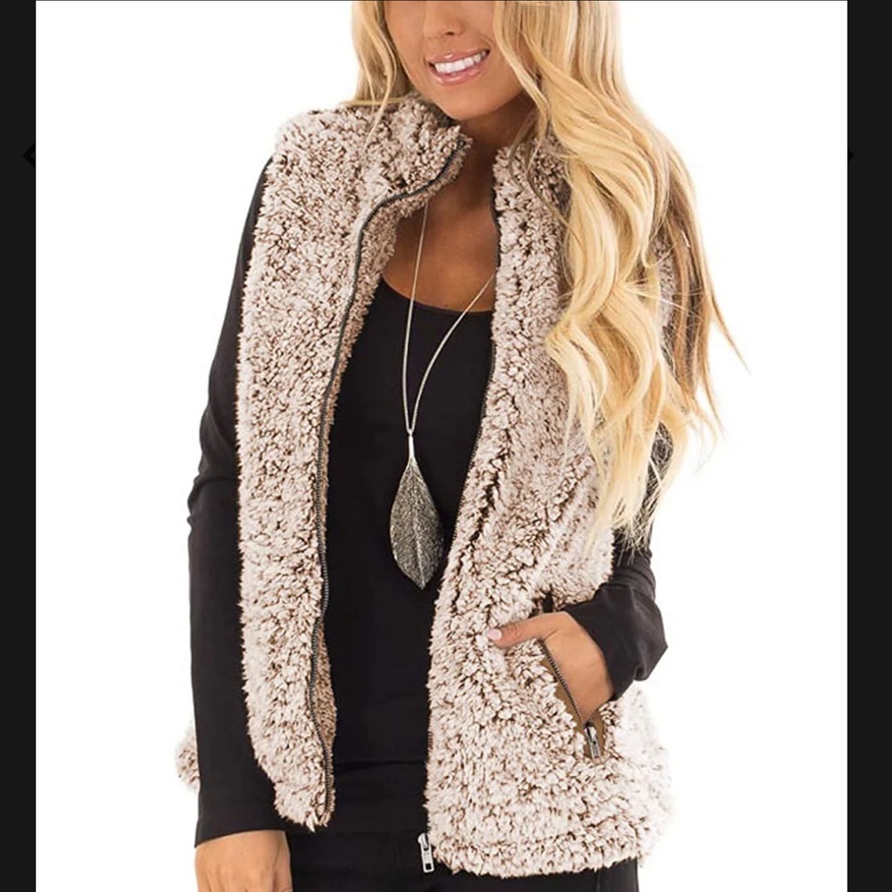 Women’s: Brown Sherpa Fleece Vest